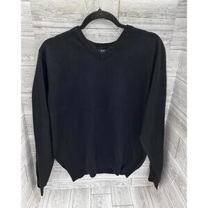 Vesi Sportswear Black V-Neck Sweater Size Medium NWT Classic Knit Pullover